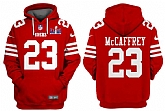 Men's San Francisco 49ers #23 Christian McCaffrey Red Super Bowl LVIII Alternate Pullover Hoodie
