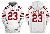 Men's San Francisco 49ers #23 Christian McCaffrey White Super Bowl LVIII Alternate Pullover Hoodie