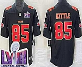 Men's San Francisco 49ers #85 George Kittle Limited Black Fashion LVIII Super Bowl Vapor Jersey Dzhi,baseball caps,new era cap wholesale,wholesale hats