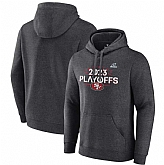 Men's San Francisco 49ers Heather Charcoal 2023 Playoffs Fleece Pullover Hoodie,baseball caps,new era cap wholesale,wholesale hats