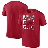 Men's San Francisco 49ers Scarlet 2023 NFC Champions Right Side Big & Tall T-Shirt,baseball caps,new era cap wholesale,wholesale hats