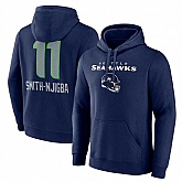 Men's Seattle Seahawks #11 Jaxon Smith-Njigba Navy Team Wordmark Player Name & Number Pullover Hoodie,baseball caps,new era cap wholesale,wholesale hats