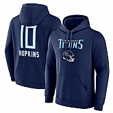 Men's Tennessee Titans #10 DeAndre Hopkins Navy Team Wordmark Name & Number Pullover Hoodie,baseball caps,new era cap wholesale,wholesale hats