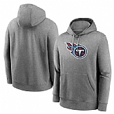 Men's Tennessee Titans Heather Gray Primary Logo Long Sleeve Hoodie T-Shirt,baseball caps,new era cap wholesale,wholesale hats