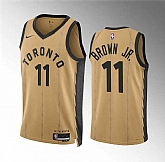 Men's Toronto Raptors #11 Bruce Brown Jr Gold 2023-24 City Edition Stitched Basketball Jersey Dzhi,baseball caps,new era cap wholesale,wholesale hats