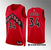 Men's Toronto Raptors #34 Jontay Porter Red Icon Edition Stitched Basketball Jersey Dzhi