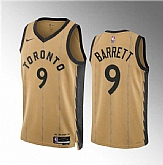 Men's Toronto Raptors #9 RJ Barrett Gold 2023-24 City Edition Stitched Basketball Jersey Dzhi,baseball caps,new era cap wholesale,wholesale hats