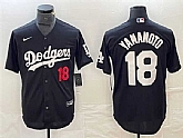 Mens Los Angeles Dodgers #18 Yoshinobu Yamamoto Nike Black Fashion Baseball Jersey,baseball caps,new era cap wholesale,wholesale hats