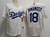 Mens Los Angeles Dodgers #18 Yoshinobu Yamamoto Nike White Home FlexBase Player Jersey,baseball caps,new era cap wholesale,wholesale hats