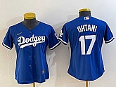 Women's Los Angeles Dodgers #17 Shohei Ohtani Blue Stitched Cool Base Nike Jersey,baseball caps,new era cap wholesale,wholesale hats