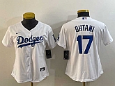 Women's Los Angeles Dodgers #17 Shohei Ohtani White Stitched Cool Base Nike Jersey,baseball caps,new era cap wholesale,wholesale hats