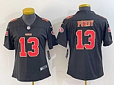 Women's San Francisco 49ers #13 Brock Purdy Black Red Fashion Vapor Limited Stitched Jersey,baseball caps,new era cap wholesale,wholesale hats