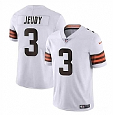 Men & Women & Youth Cleveland Browns #3 Jerry Jeudy White Vapor Limited Football Stitched Jersey