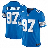 Men & Women & Youth Detroit Lions #97 Aidan Hutchinson Blue 2024 F.U.S.E. Vapor Limited Stitched Jersey