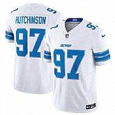 Men & Women & Youth Detroit Lions #97 Aidan Hutchinson White 2024 F.U.S.E. Vapor Limited Stitched Jersey