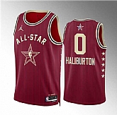 Men's 2024 All-Star #0 Tyrese Haliburton Crimson Stitched Basketball Jersey,baseball caps,new era cap wholesale,wholesale hats