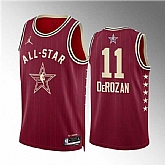 Men's 2024 All-Star #11 DeMar DeRozan Crimson Stitched Basketball Jersey,baseball caps,new era cap wholesale,wholesale hats