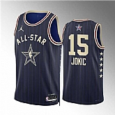 Men's 2024 All-Star #15 Nikola Jokic Navy Stitched Basketball Jersey,baseball caps,new era cap wholesale,wholesale hats