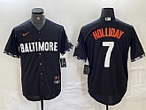 Men's Baltimore Orioles #7 Jackson Holliday Black 2023 City Connect Cool Base Stitched Jersey,baseball caps,new era cap wholesale,wholesale hats