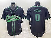 Men's Boston Celtics #0 Jayson Tatum Black Cool Base Stitched Baseball Jersey,baseball caps,new era cap wholesale,wholesale hats