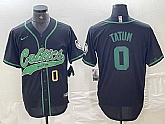 Men's Boston Celtics #0 Jayson Tatum Number Black Cool Base Stitched Baseball Jersey,baseball caps,new era cap wholesale,wholesale hats