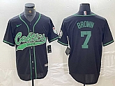 Men's Boston Celtics #7 Jaylen Brown Black Cool Base Stitched Baseball Jersey,baseball caps,new era cap wholesale,wholesale hats
