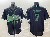Men's Boston Celtics #7 Jaylen Brown Number Black Cool Base Stitched Baseball Jersey,baseball caps,new era cap wholesale,wholesale hats