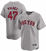 Men's Boston Red Sox #47 Enmanuel Valdez Gray Cool Base Stitched Baseball Jersey Dzhi,baseball caps,new era cap wholesale,wholesale hats