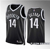Men's Brooklyn Nets #14 Jacob Gilyard Black Draft Icon Edition Stitched Basketball Jersey Dzhi