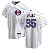 Men's Chicago Cubs #35 Justin Steele Nike Home White Cool Base Jersey Dzhi,baseball caps,new era cap wholesale,wholesale hats