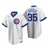 Men's Chicago Cubs #35 Justin Steele Nike White Pullover Cooperstown Jersey Dzhi