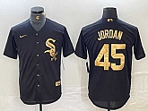 Men's Chicago White Sox #45 Michael Jordan Black Gold Cool Base Stitched Baseball Jersey,baseball caps,new era cap wholesale,wholesale hats