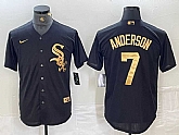 Men's Chicago White Sox #7 Tim Anderson Black Gold Cool Base Stitched Baseball Jersey,baseball caps,new era cap wholesale,wholesale hats
