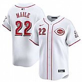 Men's Cincinnati Reds #22 Luke Maile White Home Limited Stitched Baseball Jersey Dzhi,baseball caps,new era cap wholesale,wholesale hats