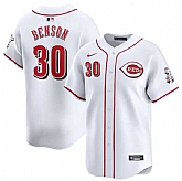 Men's Cincinnati Reds #30 Will Benson White Home Limited Baseball Stitched Jersey Dzhi,baseball caps,new era cap wholesale,wholesale hats