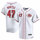 Men's Cincinnati Reds #47 Frankie Montas White Home Limited Stitched Baseball Jersey Dzhi,baseball caps,new era cap wholesale,wholesale hats