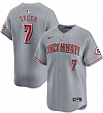 Men's Cincinnati Reds #7 Spencer Steer Gray Away Limited Stitched Baseball Jersey Dzhi,baseball caps,new era cap wholesale,wholesale hats