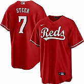 Men's Cincinnati Reds #7 Spencer Steer Red Cool Base Stitched Baseball Jersey Dzhi,baseball caps,new era cap wholesale,wholesale hats