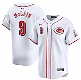 Men's Cincinnati Reds #9 Matt McLain White Home Limited Baseball Stitched Jersey Dzhi,baseball caps,new era cap wholesale,wholesale hats