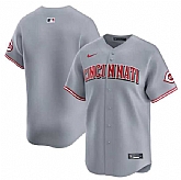 Men's Cincinnati Reds Blank Gray Away Limited Baseball Stitched Jersey Dzhi