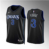 Men's Dallas Mavericks #3 Alex Fudge Black 2023-24 City Edition Stitched Basketball Jersey Dzhi