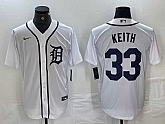 Men's Detroit Tigers #33 Colt Keith White Cool Base Stitched Jersey