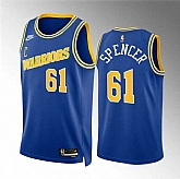 Men's Golden State Warriors #61 Pat Spencer Blue Classic Edition Stitched Basketball Jersey Dzhi