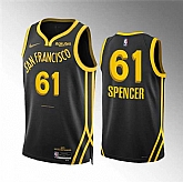 Men's Golden State Warriors #61 Pat Spencer Navy Statement Edition Stitched Basketball Jersey Dzhi