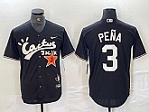 Men's Houston Astros #3 Jeremy Pena Black Cactus Jack Vapor Premier Stitched Baseball Jersey,baseball caps,new era cap wholesale,wholesale hats