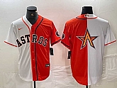 Men's Houston Astros Blank Orange White Split Stitched Baseball Jerseys Dzhi