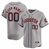 Men's Houston Astros Customized Gray 2024 Away Limited Stitched Baseball Jersey
