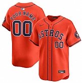 Men's Houston Astros Customized Orange 2024 Alternate Limited Stitched Baseball Jersey,baseball caps,new era cap wholesale,wholesale hats