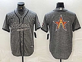 Men's Houston Astros Gray Team Big Logo With Patch Cool Base Stitched Baseball Jersey