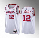 Men's Houston Rockets #12 Steven Adams White 2023-24 City Edition Stitched Jersey Dzhi